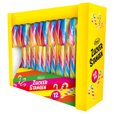 Candy canes Rainbow vánoční lízátka 144g