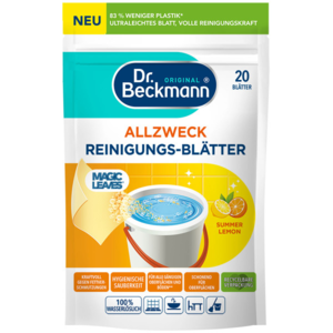 Dr.Beckmann Magic 100% rozpustné papírky pro přípravu univerzálního mycího roztoku Lemon 20ks