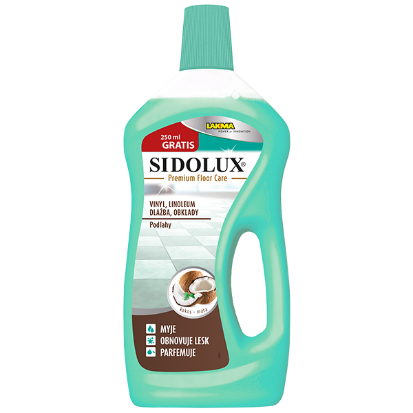 Sidolux Premium na vinyl, dlažbu, linolea - kokos a máta, 750ml + 250ml ZDARMA