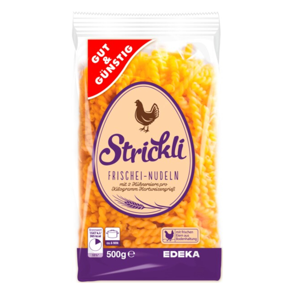 G&G Strickli vaječné těstoviny 500g