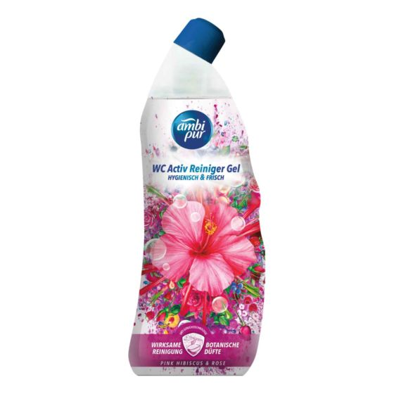 Ambi Pur WC Aktivní hygienický čisticí gel s vůní růžového ibišku a růží 750ml