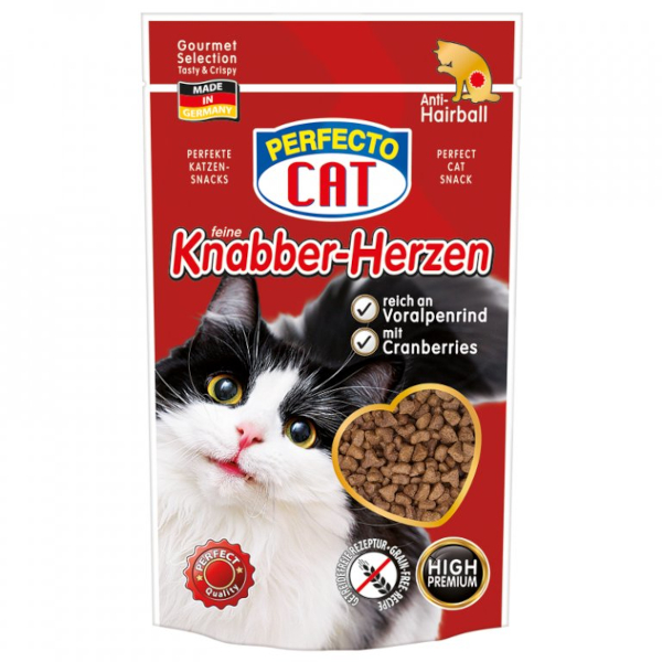 Perfecto Cat Anti-Hariball srdíčka s hovězím 50g