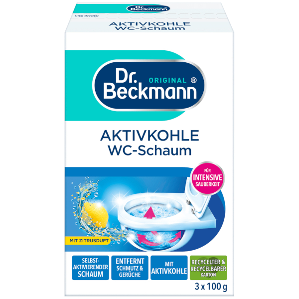 Dr. Beckmann čistící a odvápňovací aktivní pěna do WC 3x100g